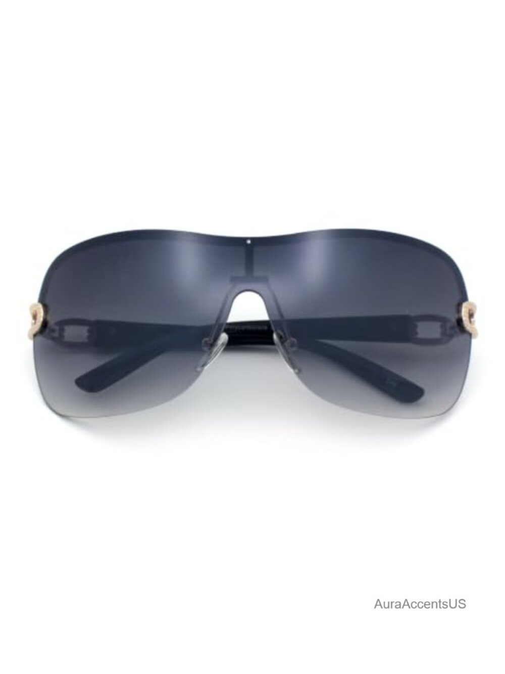 Oversized Shield Rimless Wrap Around Y2K Sunglasses UV400